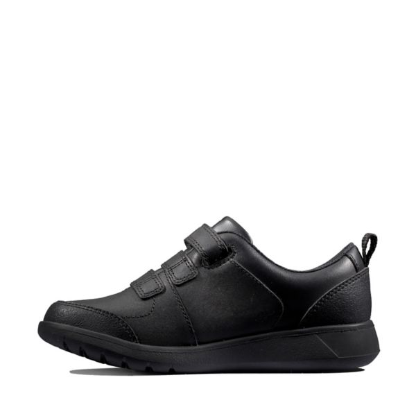 Clarks Girls Scape Sky Youth School Shoes Black | CA-9754801